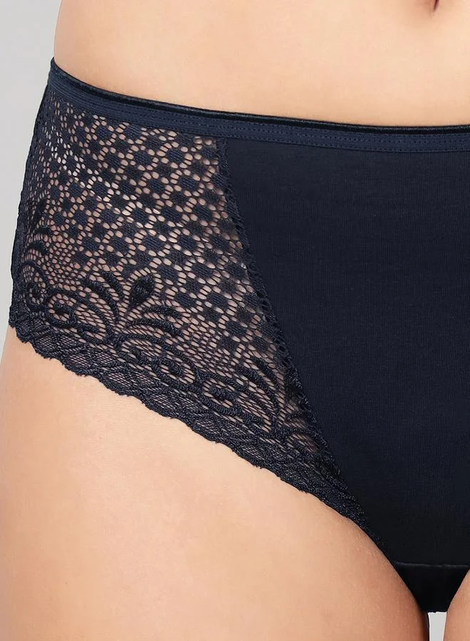 Clovia Multi Pack of 3-Mid Waist Hipster Panties with Lace Wings - Cotton for Women | Best Price UAE